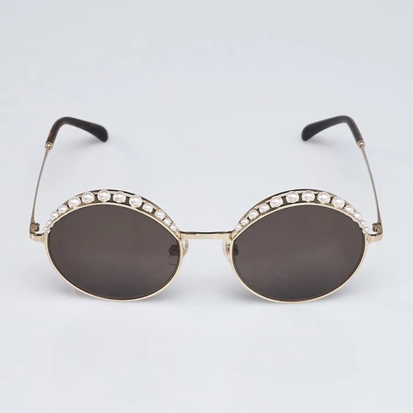 Chanel 4234-H Round Pearl Embellished Sunglasses - Picture 1 of 13